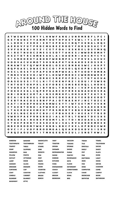 Back-To-School <strong>Word</strong>. . Around the house 100 hidden words to find answer key pdf